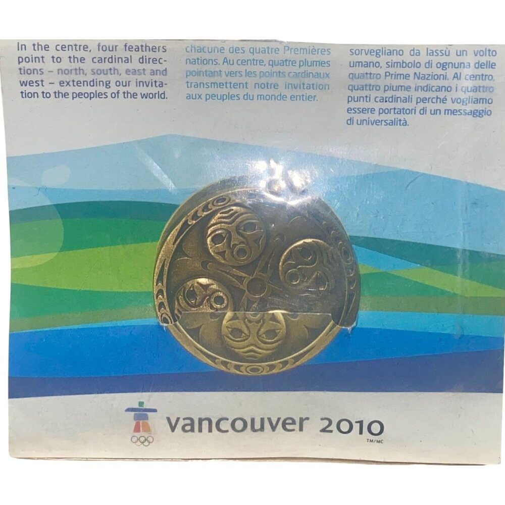 Vancouver 2010 Olympic Winter Games Bronze Commemorative Medallion With Indigeno
